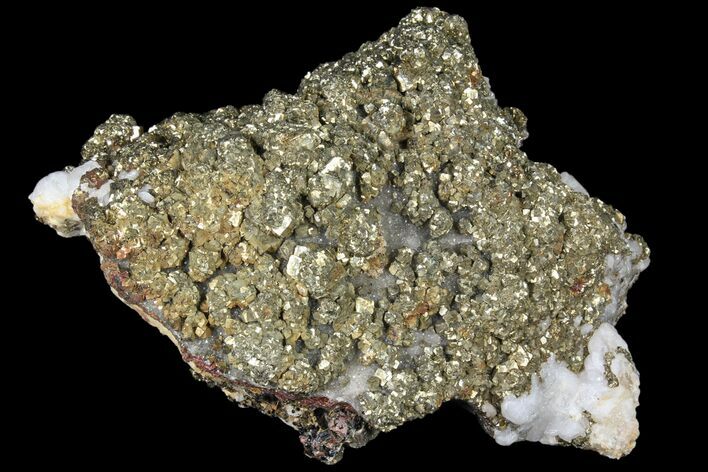 Pyrite On Calcite - El Hammam Mine, Morocco #80733